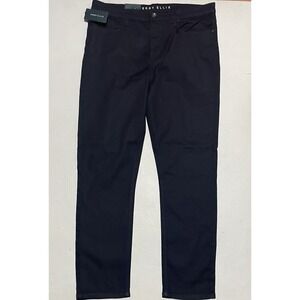 Perry Ellis Mens Slim Fit Straight Performance Pants 38 X 32 Dark Indigo Twill